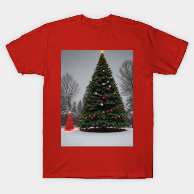 Lovely out side Christmas tree T-Shirt by Love of animals